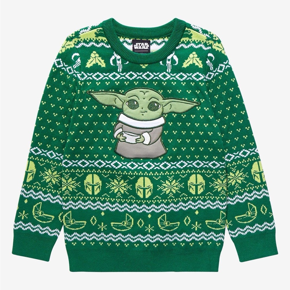 Star Wars Green and White Festive Adults Sweater unisex